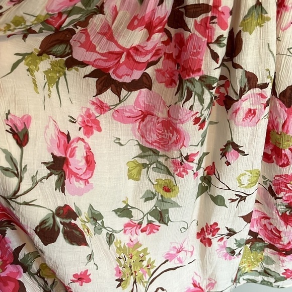 Abercombie & Fitch Smocked Plunge Sleeveless Dress Sz Large Pink Floral V Neck - Picture 5 of 12